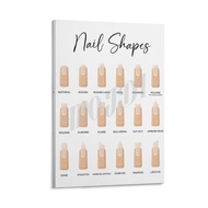 QYSHVT Nail Shapes Beauty Salon Poster Nail Poster Canvas Painting Wall Art Poster for Bedroom Livin
