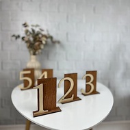 Custom Wooden Table Numbers Cafe Restaurant Table Number 木质 婚礼 桌号牌 数字席位卡 E7