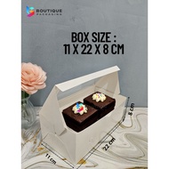 Fuji Box Packaging Cake Dessert Box kotak kuih kek 22 cm x 11 cm x 8 cm White Ivory Premium Window (