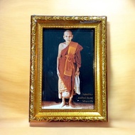 Picture Frame Of Luang Pu Du Sakae Temple Size 4x6 Inches Lottery Incense