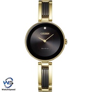 Citizen Eco-Drive EX1539-57E EX1539-57E Axiom Black Analog Two Tone Gold Bangle Womens Watch