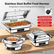 【In Stock】Electric Chafing Dish Buffet Set 3 Pan 9.5 Quart Food Warmer Buffet Servers and Warmers wi