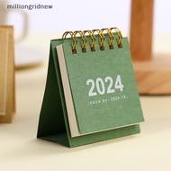 [milliongridnew] Refreshing Simple Solid Color 2024 Mini Portable Desktop Paper Calendar Creative Table Coil Calendar Office Desk Decoration GZY