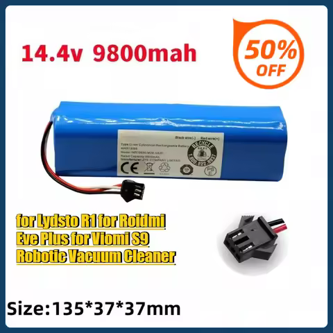14.4V 9800mah for Lydsto R1 for Roidmi Eve Plus for Viomi S9 Robotic Vacuum Cleaner