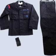 Baju PDL Tactical hitam Brimob (Bahan halus - Portofino)
