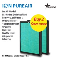 Hepa Filter for ION PUREAIR P1/P3/ GEN2 P4/P5/P6/P7 /GEN3 P7(UV)/ P8 (UV)/P10 (UV)(2 Pieces)