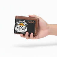 Murazhshop - Minimalist Boys' Folding Wallet, Boys' Leather Wallet, Anime Character One Piece Luffy 