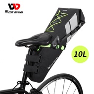 WEST BIKING 10L 17L Bike Saddle Bag Large Capacity Foldable Cycling Bag Waterproof Reflective MTB Road Bicycle Trunk Pannier