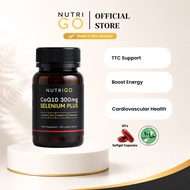 NUTRIGO CoQ10 300mg Selenium Plus | TTC & Heart Support | Energy & Antioxidant Supplement