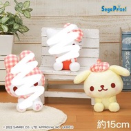 全新 日本直送 正版 毛公仔 Sanrio Characters 布甸狗 布丁狗 景品 紅白格仔帽  PomPomPurin Furyu Sega Soft Toys Plush Japan