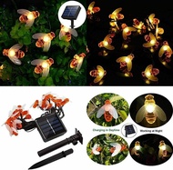 ERANPO 50LED/70LED/100LED Honey Bee Solar Powered LED String Lights Outdoor Waterproof Garden Patio Fence Gazebo Light for Christmas Party