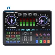 DJ20 Studio Sound Card with 48V Microphone System, Reverberation Tech, and Noise Reduction for Cardi