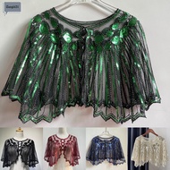 NIFINE Shawl Beaded Fashion 1920s Vintage Sequin Deco