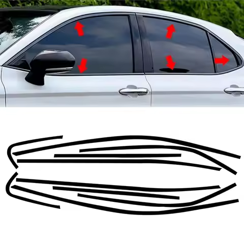 Car Chrome Delete Blackout For Window Trim Stickers For Toyota For Camry 2018-23 Chrome Delete Black