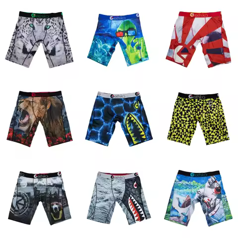 ETHIKA 1Pcs Men Underwear Boxers Breathable Mesh Crotch Man Underpants Plus Size L-3XL Mens Panties 