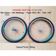 20x1.35 FREE FREEWHEEL , PASANG SIAP rim - rim 20"  basikal , tayar 20x1.35 .