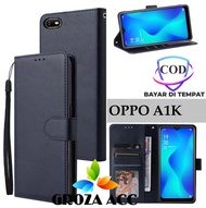 SARUNG BUKU FLIP UNTUK OPPO A1K - LEATHER CASE FLIP- WALLET CASE FLIP OPPO A1K - CASING DOMPET-SARUN