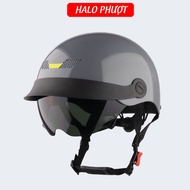Genuine GXT GX02 Glossy Gray Helmet, Half Head Helmet with Acoustic Goggles