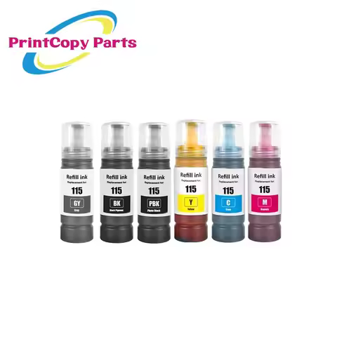 1Set 6 Color 115 Refill Dye Ink Kits for Epson L8160 Printer 70ml / Bottle