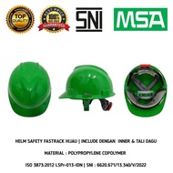 HIJAU LOKAL MSA Helmet + Fastrack + Nylon Chin Strap MSA Project Helmet fast track Green MSA Local H
