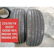USED TAYAR 225/50R18 GOOD 95% RM200 1PC 225/50/18 2025Y
