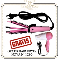 JUKE PROMO Catok Nova 3 IN 1 NHC-8890 Alat Catokan Pelurus Dan Keriting + GRATIS Hair Dryer Nova N-1290 Pengering Rambut Hair Drayer