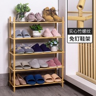 ST/💚Bamboo Multi-Layer Shoe Rack round Leg Bamboo Thread Nail-Free Simple Household Storage Rack Rental Economical Shoe