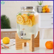 4L/8L lead-free glass bucket with faucet cocktail bucket juice drink can/clear glass juice jar with 