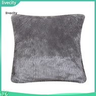 {livecity} 43x43cm Soft Plush Solid Color Throw Pillow Case Cushion Cover Home Sofa Decor