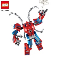 WEIHUIMEI Marvel Avengers Spiderman Spiderman หุ่นยนต์บล็อกอาคาร Hero Avengers ชุดอาคารแบบจำลอง