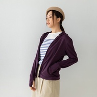 UPF50+吸濕排汗女防曬外套_連帽深紫