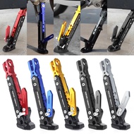 Motorcycle Adjustable Height Side Stand Foot Bracket Kickstand Tripod CNC Aluminum Alloy Kick Side T