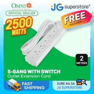 OMNI Outlet Socket 2m Extension Cord 2500W 10A 250V with Switch, Magnetic Mounting | WEM-050-PK