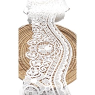 140MM Roses Design Embroidery Lace Border Lace White Sewing Fabric Wedding Kain Renda Baju Kurung Kahwin Borong [1 Yard]