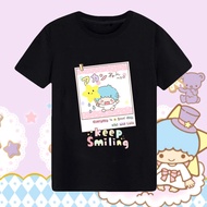 Littletwinstars Gemini Joint Cartoon Related Short Sleeve T-shirt Soft Girl Student Loose Couple Out