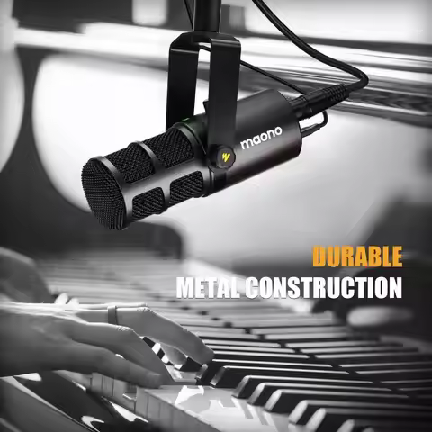 Maono PD400X USB/HLR Dynamic Microphone Al Metal With One-Touch Mute Headphone Jack And Volume Contr