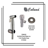 Cabana CB90SS-DIY SUS304 Hand Bidet c/w 1.2m Flexible Hose + SUS304 Angle Valve