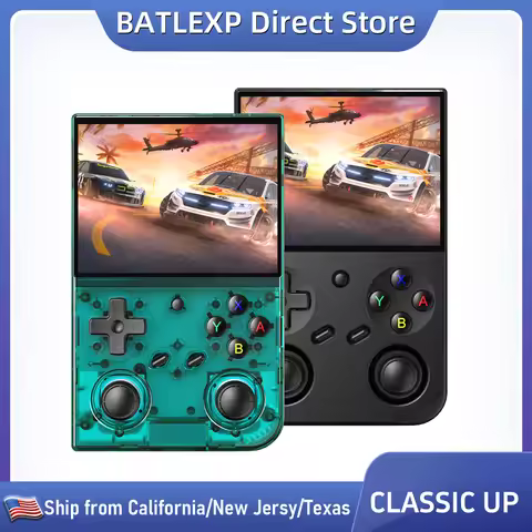 BATLEXP Classic Up Retro Handheld Game Console Portable Game with 3.5 Inch IPS Screen With 64G TF Ca