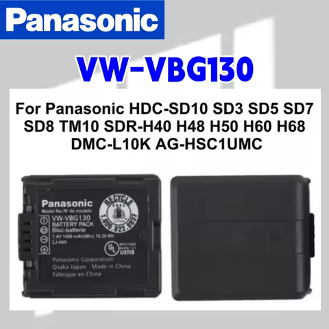 Panasonic VW-VBG070A Battery Original VW-VBG130 VW-VBG070A Battery for Panasonic HDC-SD10 SD3 SD5 SD