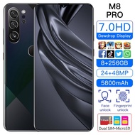 [Free Gift] Original Cell Phone M8 Pro HD 7.0 Inch Android 8GB RAM 258GB ROM 5800mAh Battey Handphon