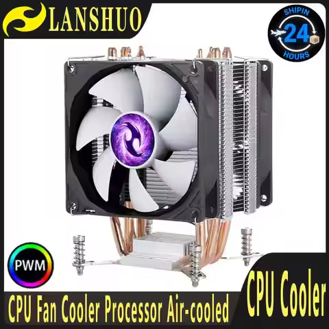 LANSHUO 90mm Fan CPU Cooler Processor 4 Heat Pipe Install LGA115x 1200 1700 2011 2066 x99 x79 Used f