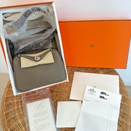 全新HERMES大象灰銀釦mini lindy 一代斜背包