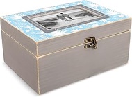 Cottage Garden Love Is Patient Kind 1 Corinthians 13:4-8 10 x 7 x 4.8 Inch Arctic Blue and White MDF