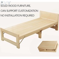 RLY Solid Wood Foldable Single Bed Frame 180cm Long Other Sizes Can Be Customized Customization (def