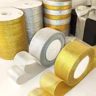 1roll Glitter Metalic Organza Ribbon Ideal For Box Deco Reben Hantaran
