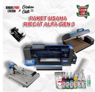 Mesin Printer Riecat Alfa DTF Gen 3 + OVEN Roll to Roll + Mesin Press