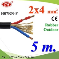 5 Meters External Power Cord Waterproof 2 Core 4.0 mm2 With Tensile Strength Rope Rubber Insulated F