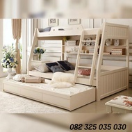 Bunk bed dewasa 3 kasur murah, tempat tidur tingkat 2 minimalis ansk