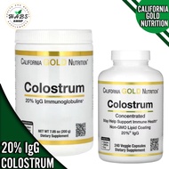 Colostrum California Gold Nutrition 240 Caps or 7.05 oz Powder Immunoglobulins