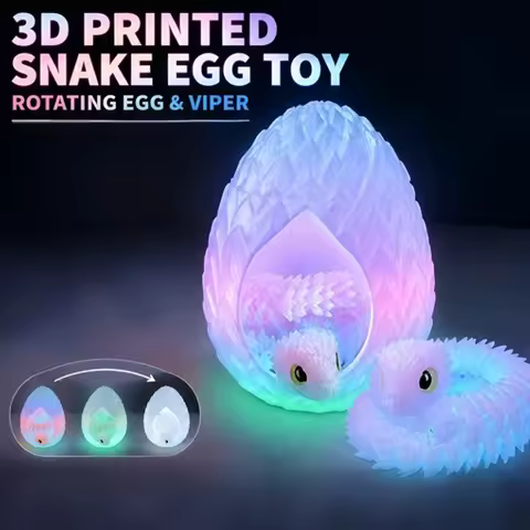 3D Printed Snake Rotatable Snakes Egg Ornament Realistic Viper Eggs Fidgets Gifts 3D Printing Rotati